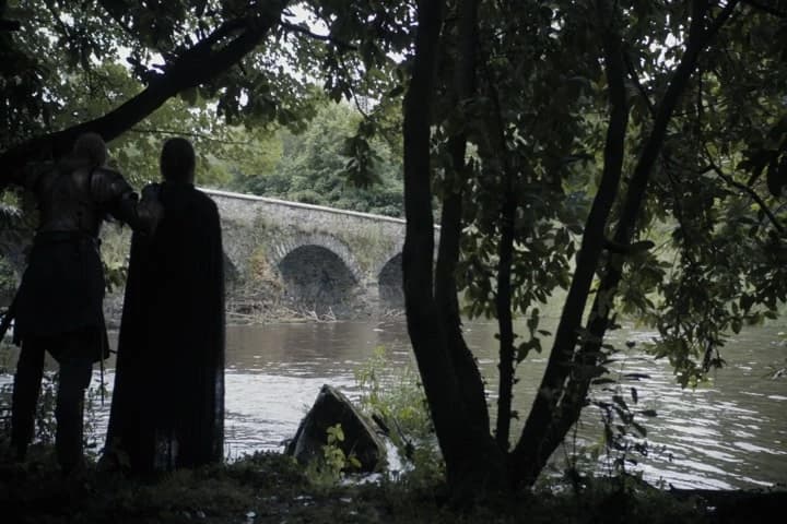 Take the bridge and risk being
seen or cross the great water.