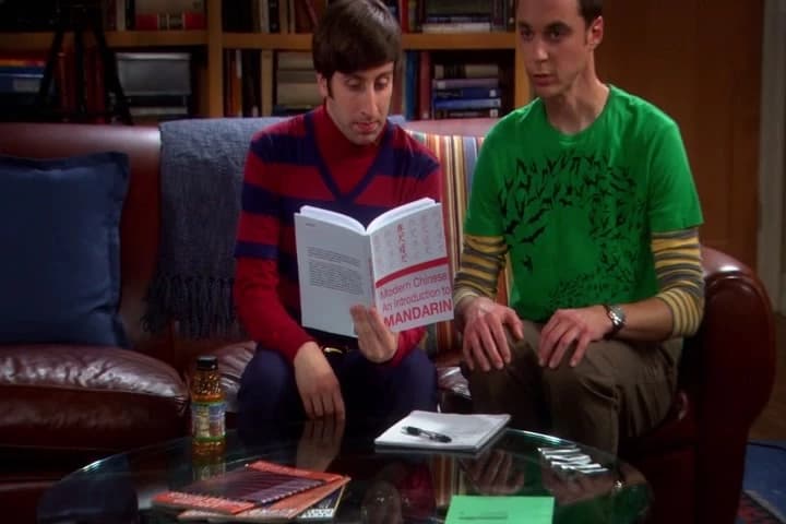 <font color="#E86CE4">(SHELDON SPEAKING IN MANDARIN)</font>