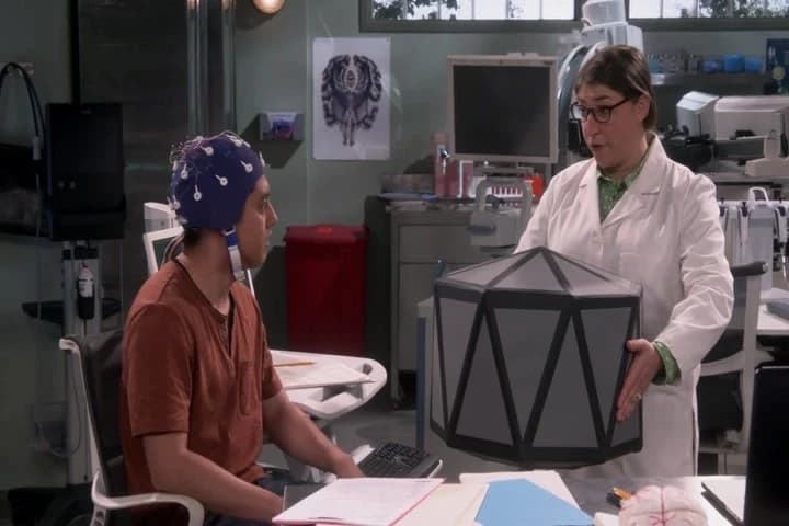 So I'm gonna place the sensory
isolation helmet on you